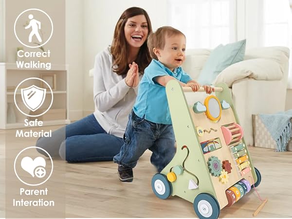 Our walker is not just a reliable walker, it's also a multifunctional interactive push and pull toy.