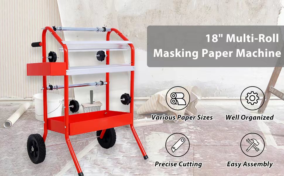 Mobile 18" MultiRoll Masking Paper Machine with Storage