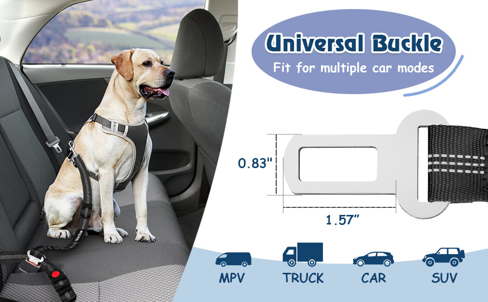 Vastar 2 Pack Dog Car Seat Belt, 3 in 1 Dog Car Seatbelt, Adjustable