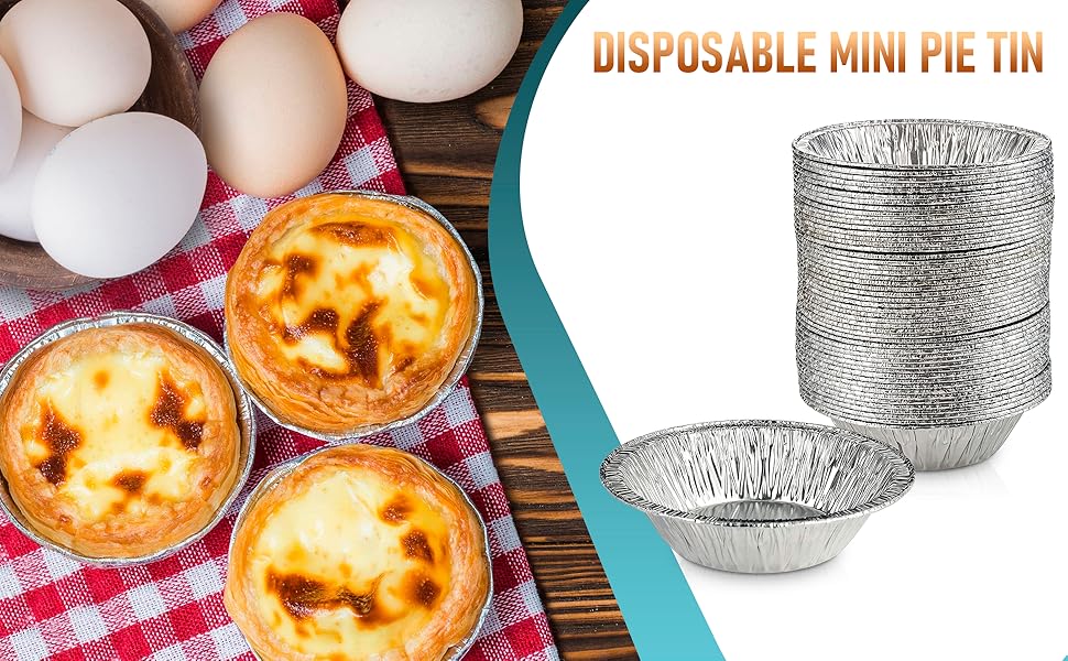 Silver Aluminum Foil Tart Pan 100Pcs Disposable Mini Pie