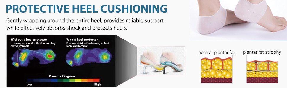 heel protector silicone gel heel pad for socks women pain relief men liner cups moisture
