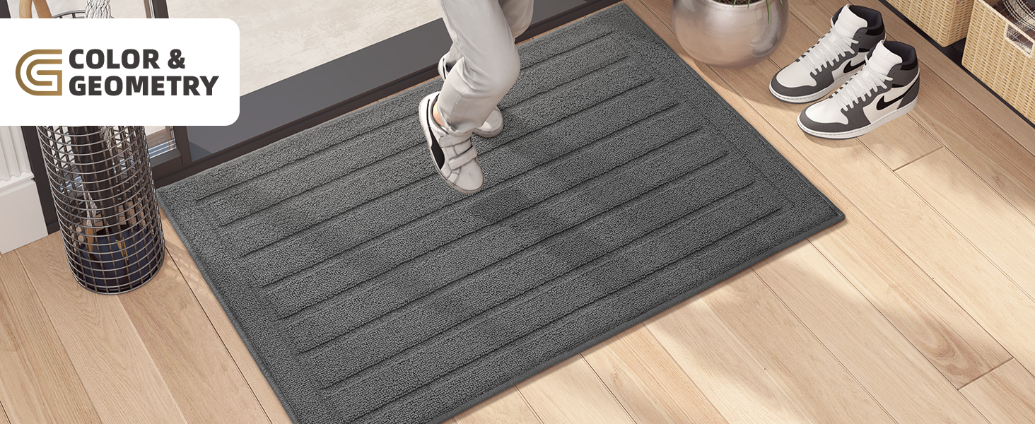 Color G Door Mats Indoor Entrance, Dark Grey Dirt Trapper
