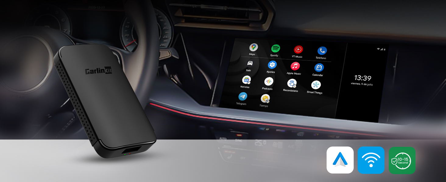 CarlinKit A2A Wireless Android Auto Car Adapter，Easy Setup, plugand