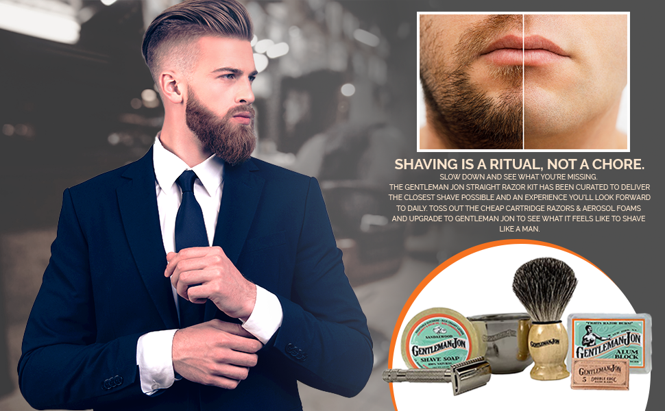 Gentleman Jon Deluxe Vintage Wet Shave Grooming Set for Men