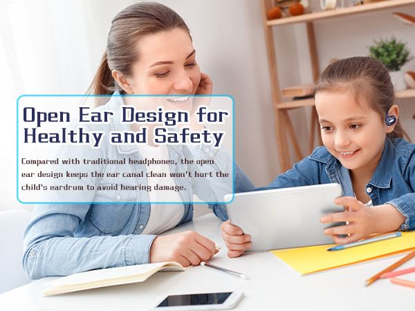 BANIGIPA Kids Headphones Open Ear Headphones Bluetooth 5.4 Headset w/Mic for School Protect Hearing