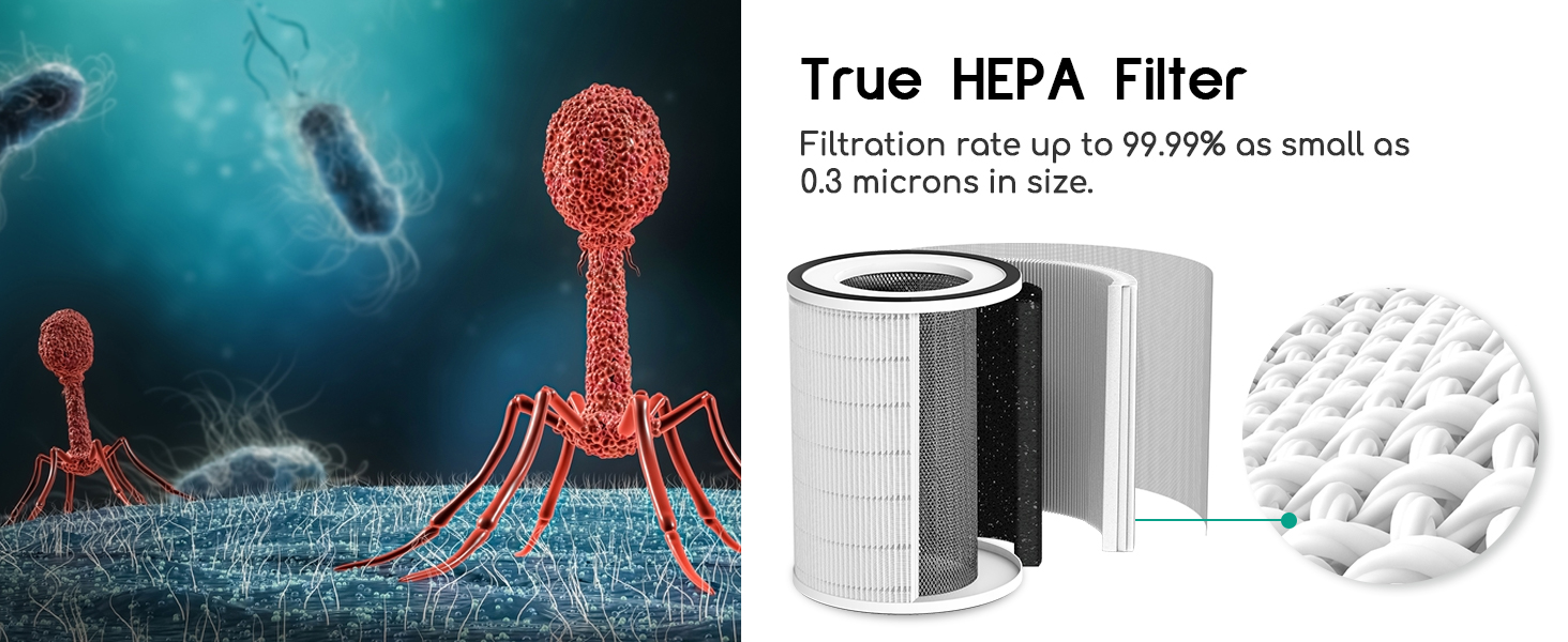 Afloia Air Purifier and Humidifier Combo for Home, 22dB 7 Color Night