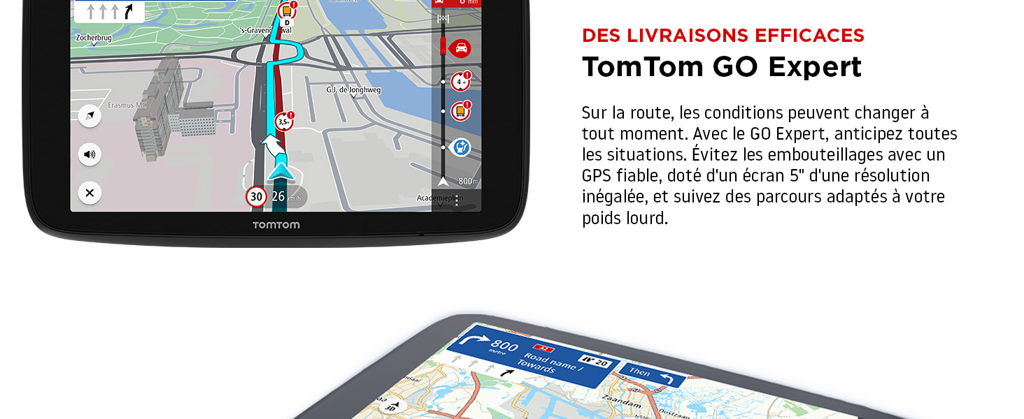 Tomtom GPS Poids Lourd GO Expert Écran Capacitif 5", Poi et Parcours personnalisé pour Poids