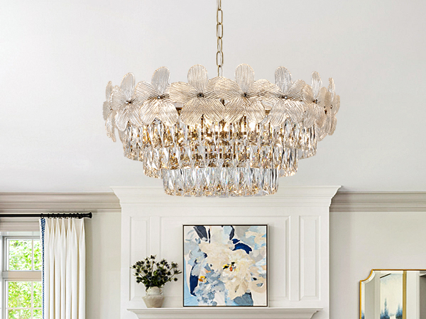 ❁リリ❁ Poemoon 11 Lights Modern Flower Elegant Crystal Chandelier 6