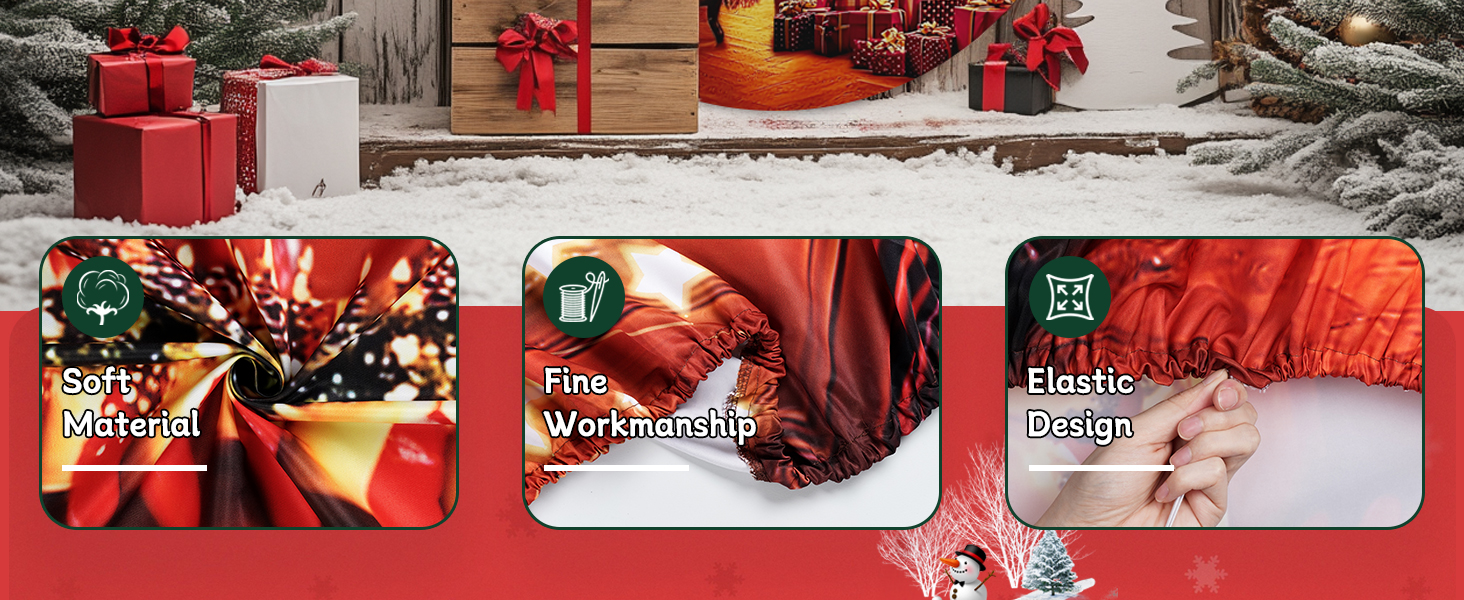 HELAKU Christmas Round Backdrop Cover 7.2x7.2ft