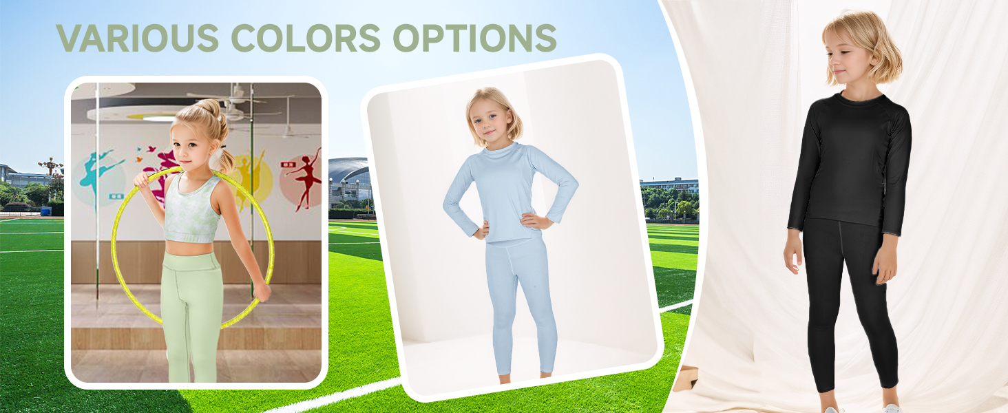 JiAmy Girls Yoga Leggings Girls Athletic Leggings Training Bras Set Kids Activewear set 5-12 Year