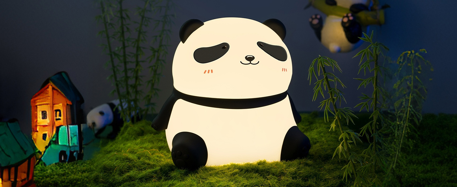 cute panda lamp children room desk lamp