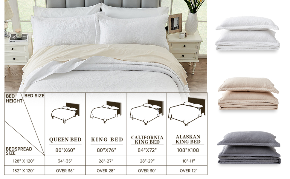 California King Oversized Bedspread Set for Extra Wide King Bed
| Extra Wide King Cal King Bedding Set with Shams in 164d8eb8 0cae 4e1e B75c E03d2df481c0. CR0,0,970,600 PT0 SX970 V1