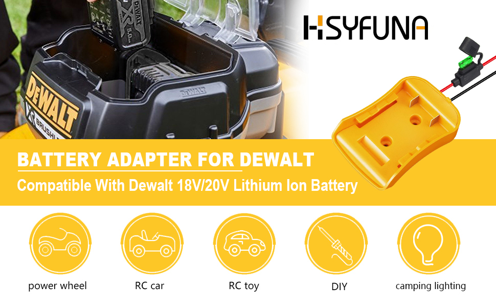 Battery Adapter for Dewalt Battery, Power Wheel Adapter for Dewalt 20v