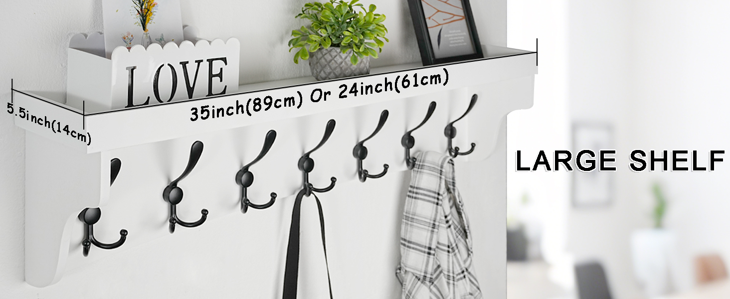 wall coat rack with shelf