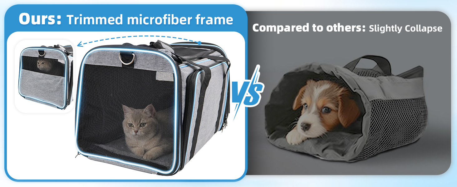 Trimmed microfiber frame