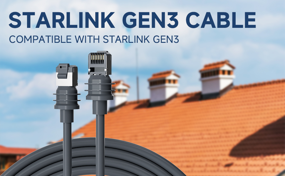 Starlink Cable, Starlink Gen 3 Cable, Starlink Replacement Cable,150 ft / 100 ft