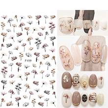 Doneace Flower Nail Art Stickers Decals Colorful Cheery Blossoms 3D Nail Sticker