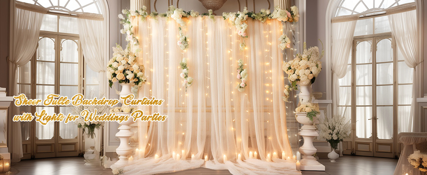 champagne backdro curtains