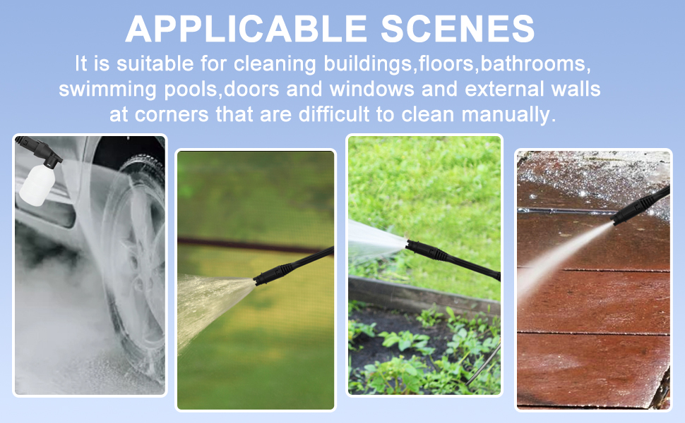 8 In 1 Cordless Pressure Washer, Portable Power Washer with Rotate