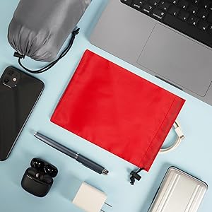 office bag red cable charger