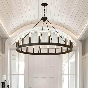 Farmhouse chandelier for vaulted ceilings