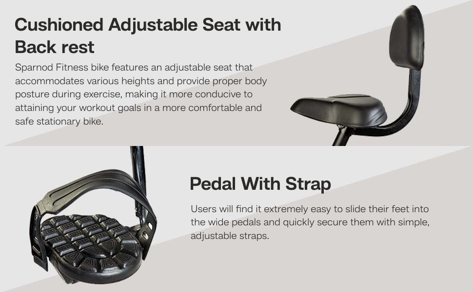 Sparnod Fitness SAB-03_R Upright Air Bike Exercise Cycle for Home Gym