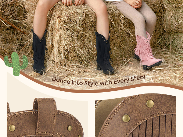 Amazon.com: Rollda Girls Cowboy Boots with Tassel, Fringe