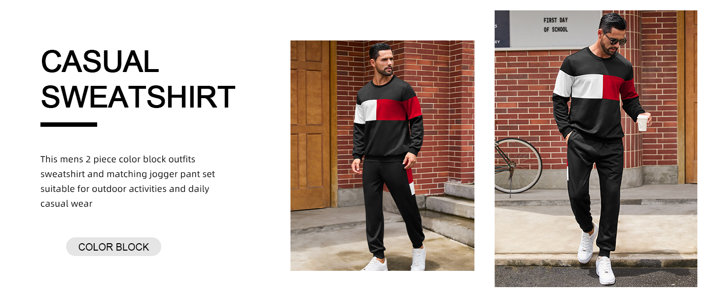 men's track suits 2 piece set big and tall jogging suits for men red outfits men