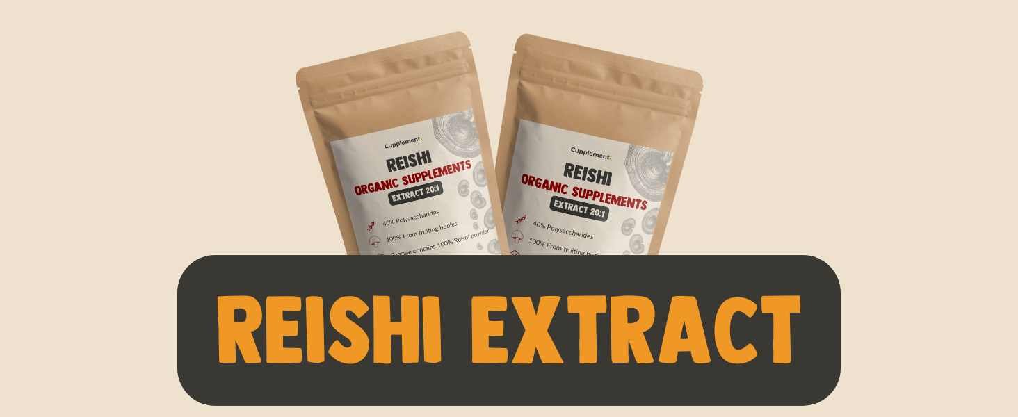 reishi extract capsule mushroom champignon supplement cupplement superfood