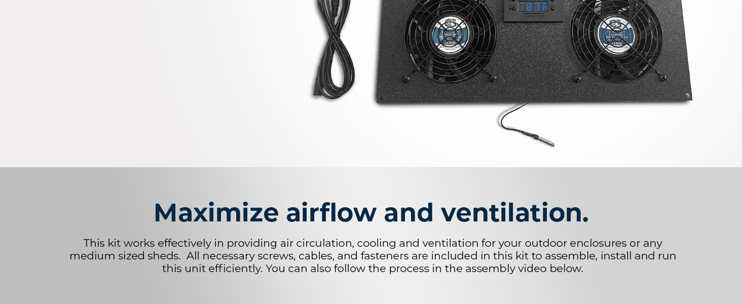 Coolerguys Dual Solar Powered 120x38mm Fan Cooling Kit with