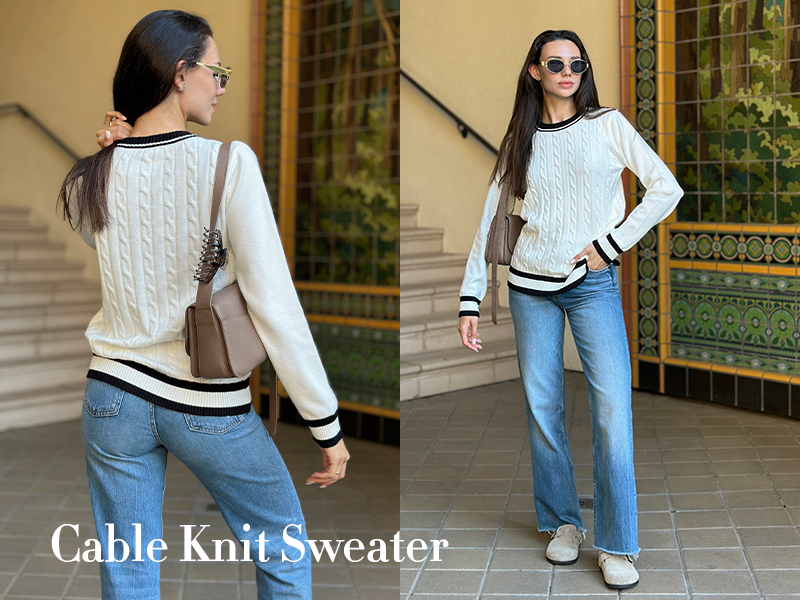 White and black sweater