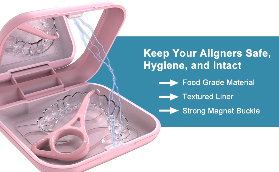 WELLCALE Retainer Case with Mirror and Aligner Removal Tool Compatible