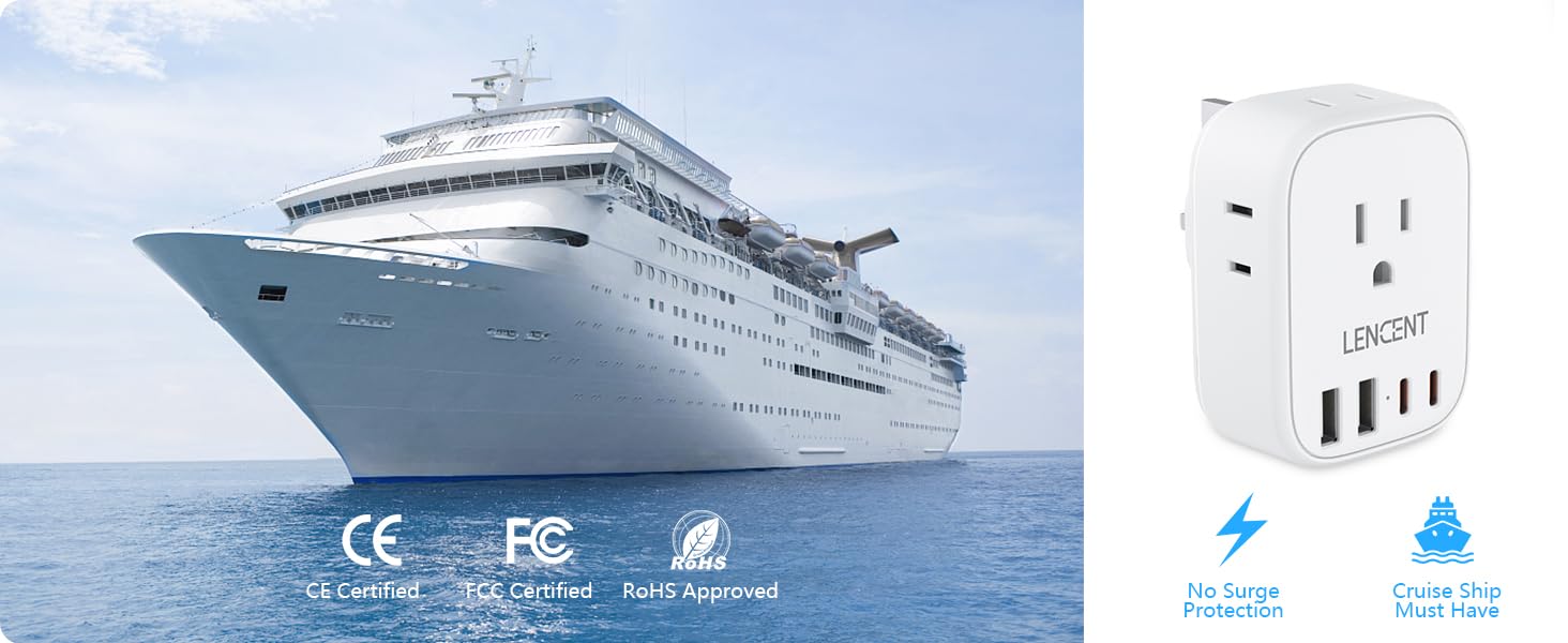 2 Pack US to UK Ireland Travel Plug Adapter, LENCENT Grounded Type G