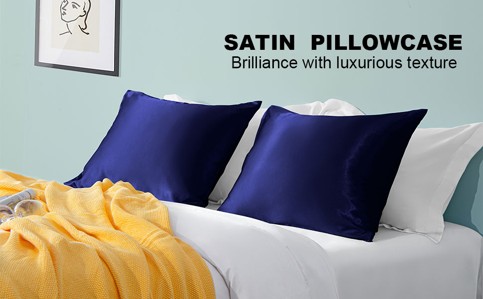 FLXXIE 2 Pack Satin Pillowcases for Skin and Hair, Luxurious and Silky