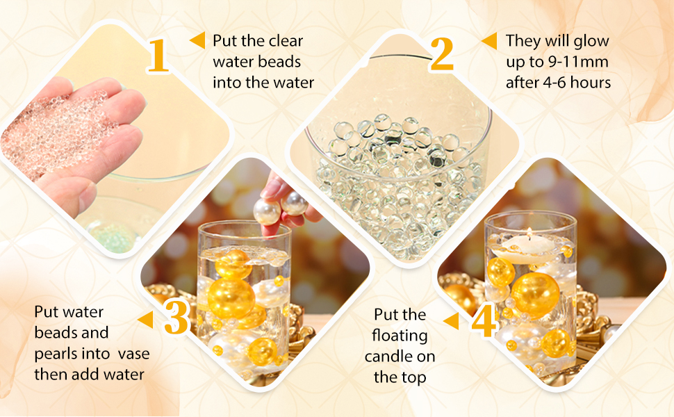 Black Gold Floating Pearls 150 PCS Black Gold Pearls Bead with 8000 PCS