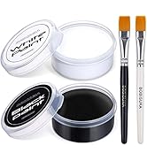 BOBISUKA Blank in the Dark Black + White Oil Face Body Paint Set, Large Capacity Professional Pai...