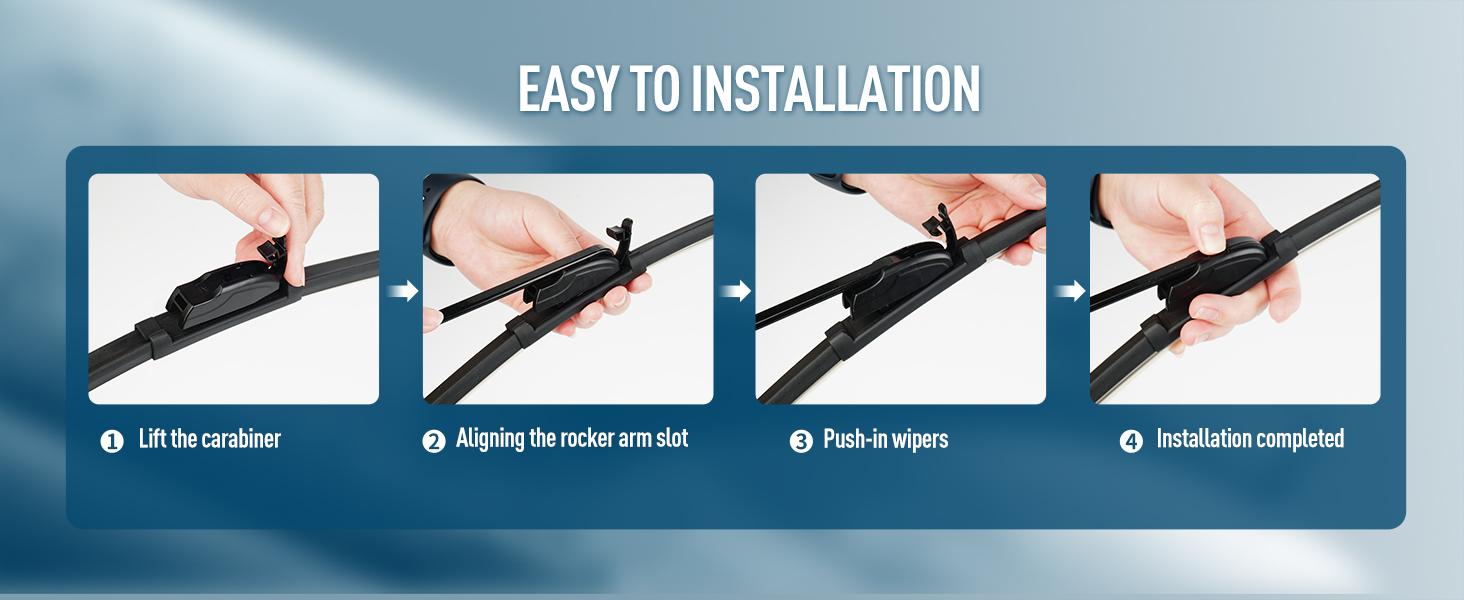 GARDIMU Front and Rear Windshield Wiper Blades, 3 Pcs Front