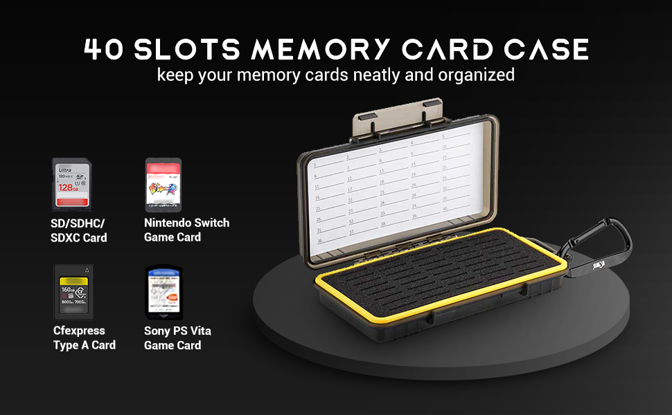 40 Slots SD Memory Card Case Holder Storage for SD SDHC SDXC CFexpress