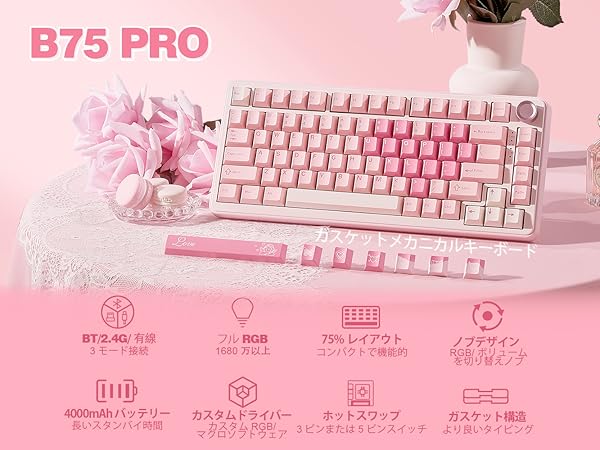 505448YUNZII B75 PRO 75%ガスケットゲーミングキーボード Amazon | YUNZII B75 PRO 75% ガスケットゲーミングキーボード