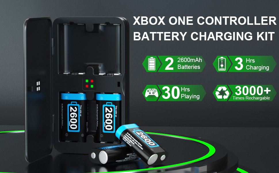 Weekinend 2 X 2600mAh Rechargeable Battery Packs for Xbox