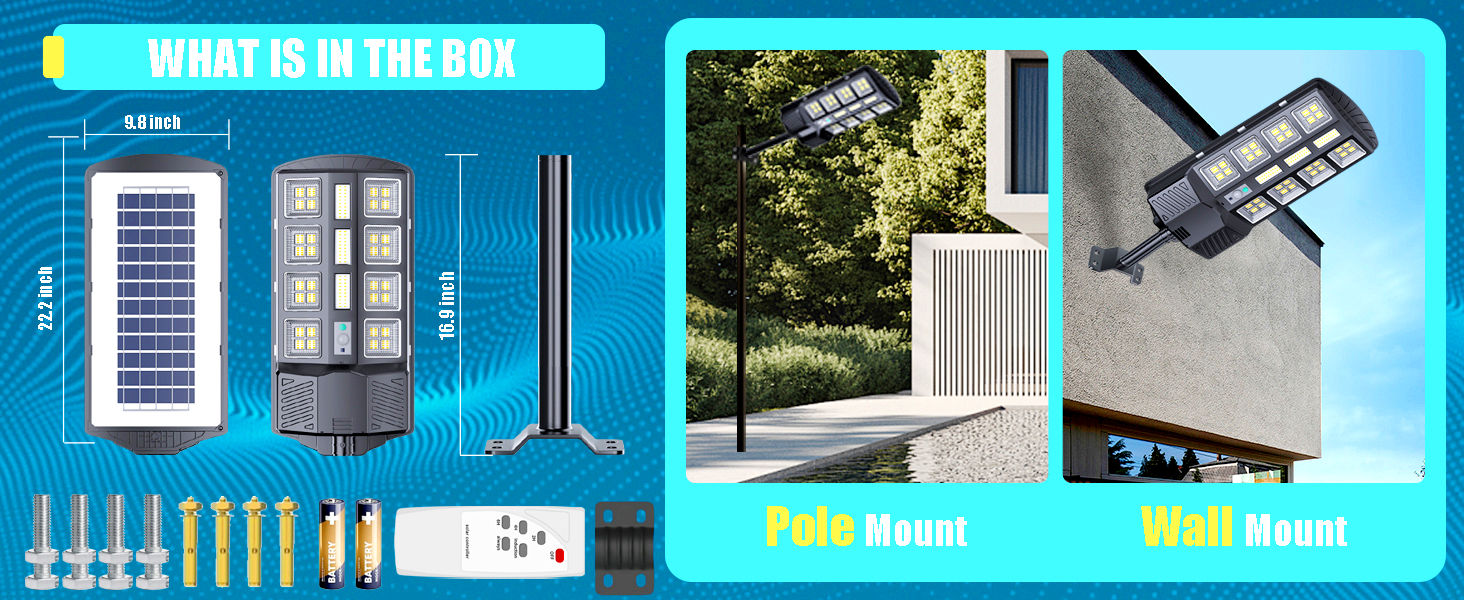 solar street lights outdoor with pole