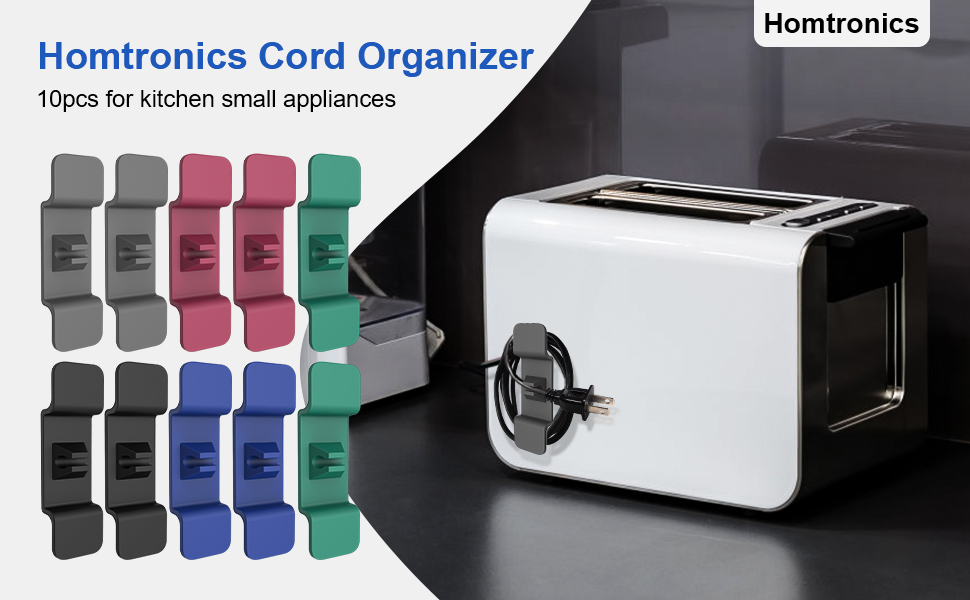 Cord Organiser for Kitchen Appliances, [10 Pcs] [5 Colours] Cord Winder