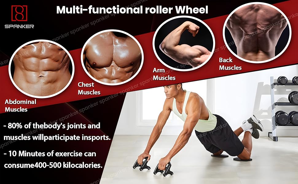 Spanker Push Up Stand ABS Roller Wheel