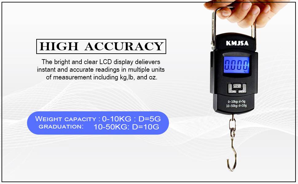 KMJSA Luggage Scale, Large LCD, Clear Display, Digital Travel Scale, Easy Read Weighing