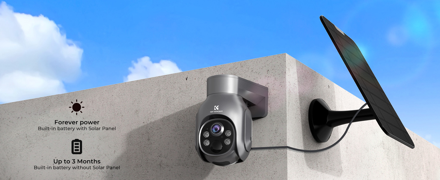 K&F Concept 4G LTE Outdoor Security Camera with SIM Card, 2K 3MP, No