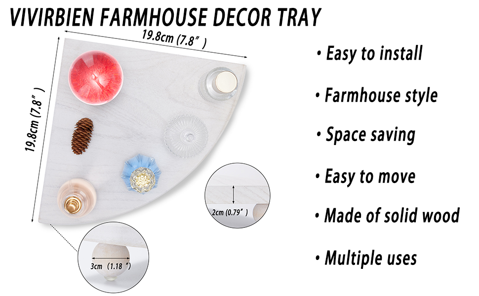 VIVIRBIEN Wood Corner Counter Shelf for Kitchen, Rustic