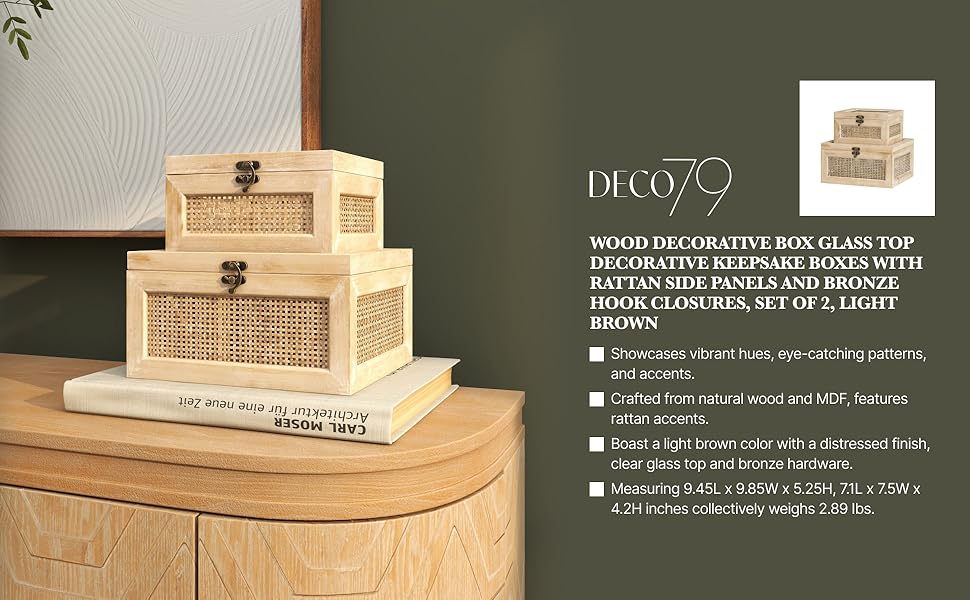 Deco 79 Bohemian Light Brown Box