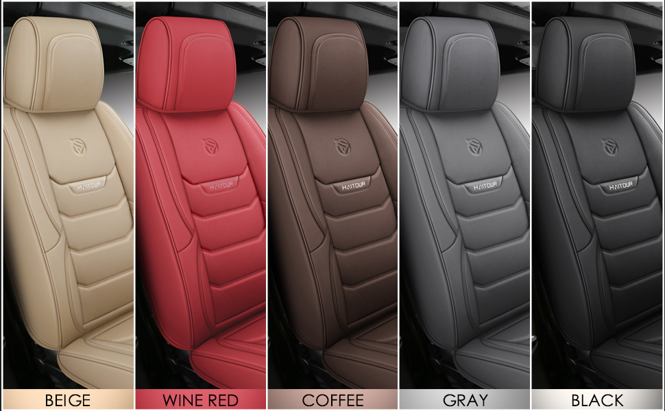 HAITOUR Faux Leather Custom Car Seat Covers Fit for 0722
