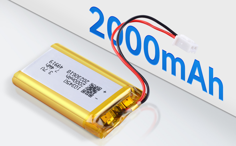 M 3.7V 103450 Real 2000mAh Rechargeable Polymer Lithium