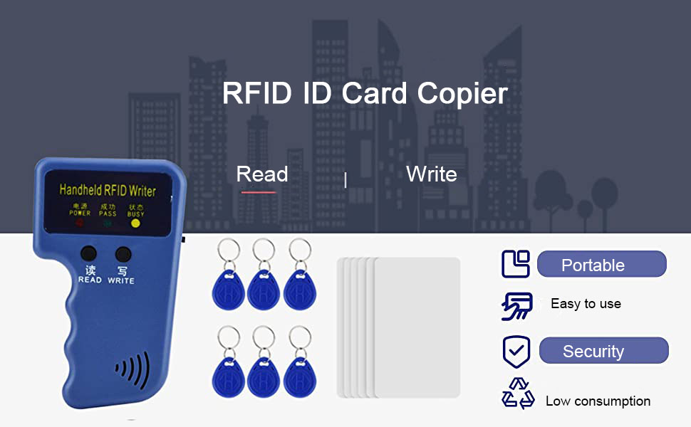 125KHz RFID ID Card Copier, Handheld RFID ID Card Copier Reader Writer ...